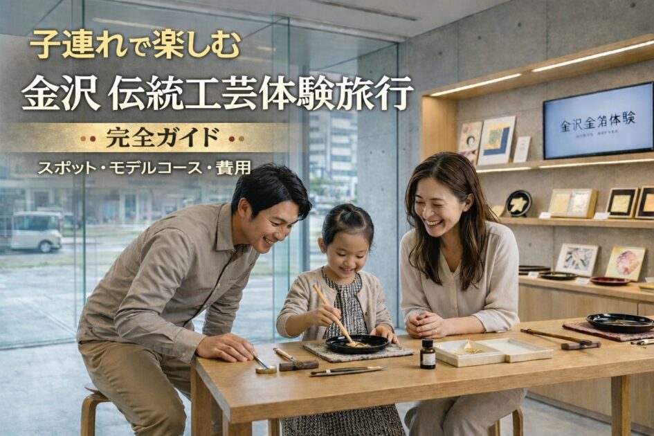 金沢で伝統工芸体験を楽しむ家族の画像
